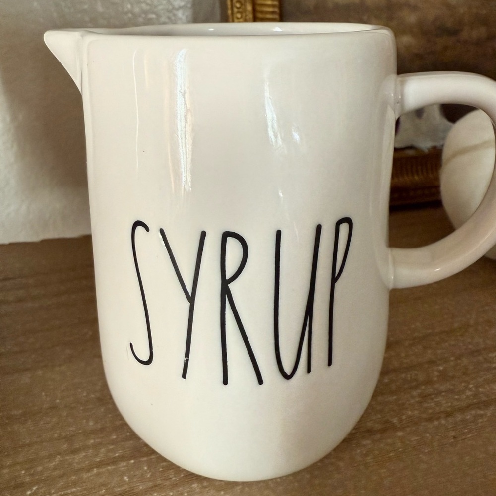 Rae Dunn White Ceramic Syrup Jug - Picture 2 of 7